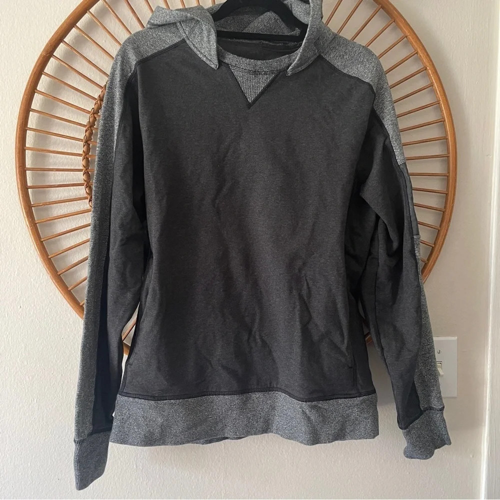 Lululemon Heathered Black Gray Revival Pullover Hoodie Size Medium